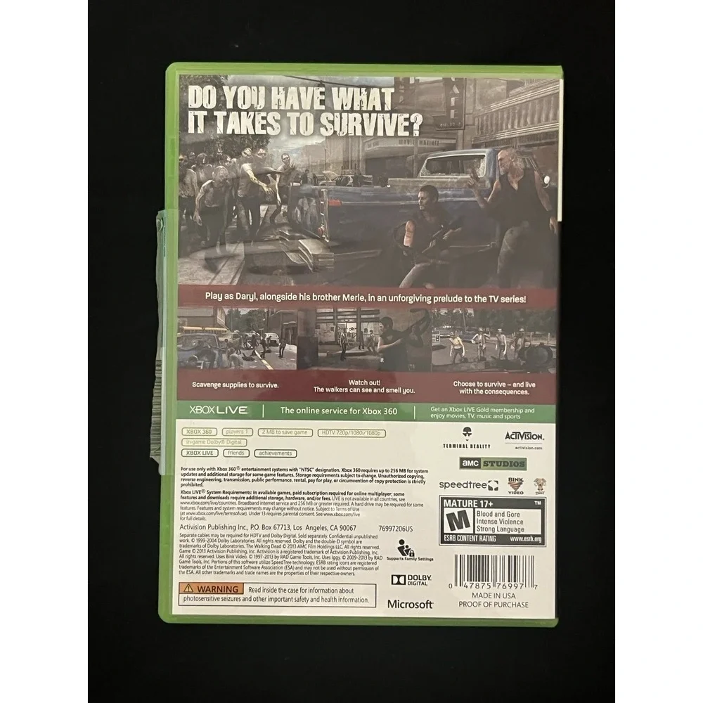 The Walking Dead Survival Instinct -2013 - Microsoft Xbox‎ 360